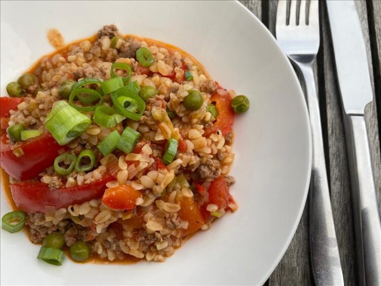 Bulgur med hakket oksekød