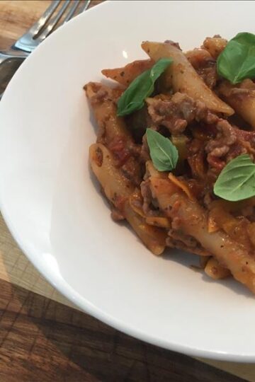 One-pot-pasta med hakket oksekød