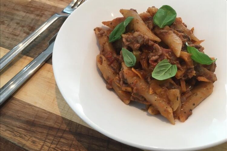 One-pot-pasta med hakket oksekød