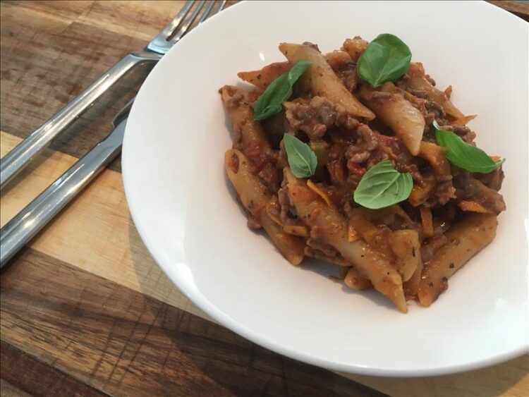 One-pot-pasta med hakket oksekød